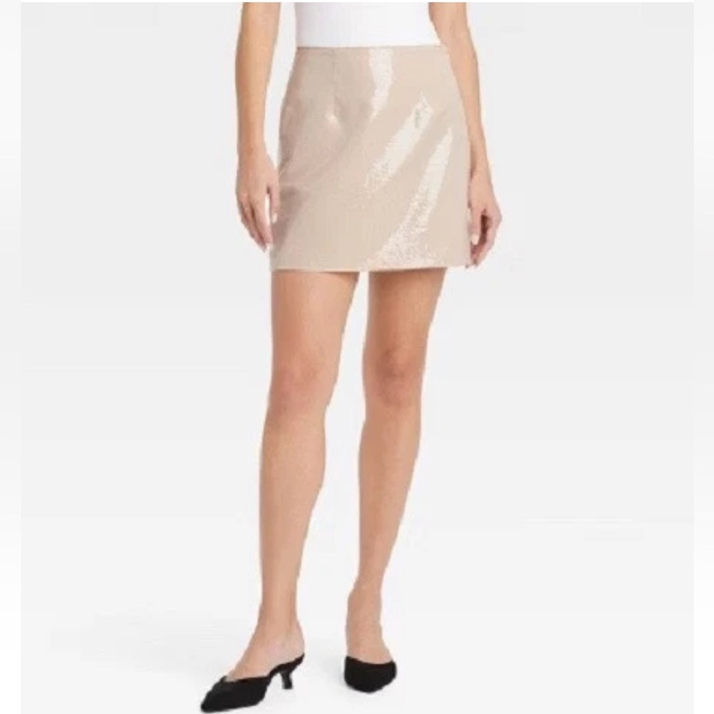 A New Day Light Beige Mini Skirt